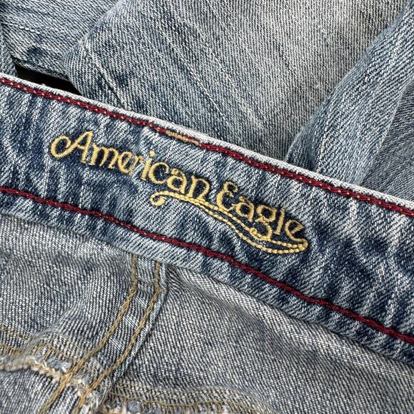 American Eagle Jeans Womens 8 (30x31 ACTUAL) Hipster Bootcut Distressed VINTAGE - Picture 5 of 11